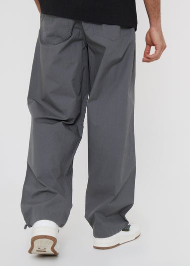 Threadbare Grey Cotton Relaxed Fit Jogger Style Cuffed Trousers