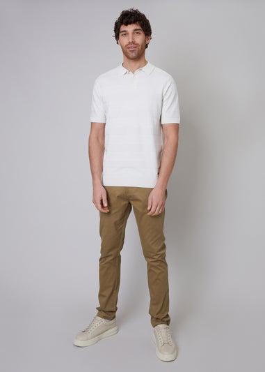 Threadbare Brown Ego Cotton Slim Fit Chino Trousers With Stretch