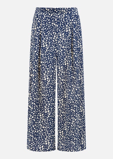 Yumi Navy Dash Print Culotte Trousers