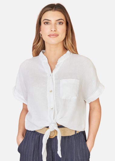 Yumi White Italian Linen Shirt