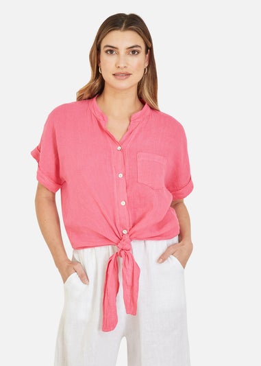 Yumi Pink Italian Linen Shirt