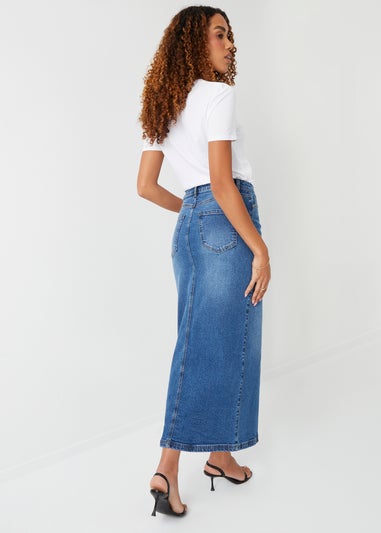 Threadbare Indigo Blue Antwerp Denim Maxi Skirt