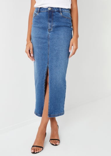 Threadbare Indigo Blue Antwerp Denim Maxi Skirt