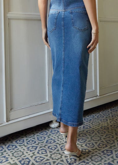 Threadbare Indigo Blue Antwerp Denim Maxi Skirt