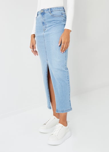 Threadbare Light Blue Antwerp Denim Maxi Skirt