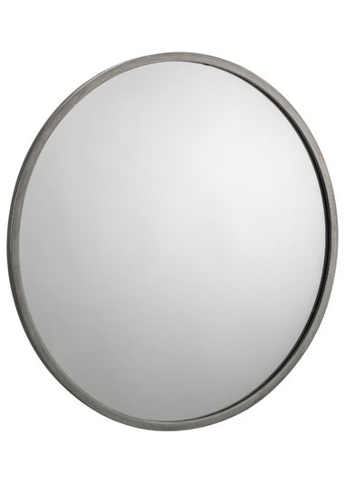 Julian Bowen Octave Round Pewter Wall Mirror (80 x 80 x 2cm)