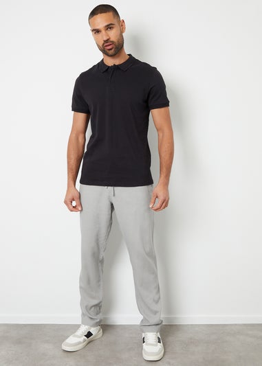 Threadbare Light Grey Annual Linen Blend Casual Trousers