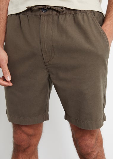 Threadbare Chocolate Lent Cotton Lyocell Jogger Style Shorts