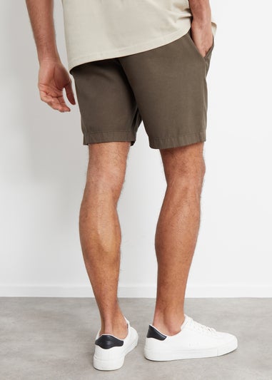 Threadbare Chocolate Cotton Lyocell Jogger Style Shorts