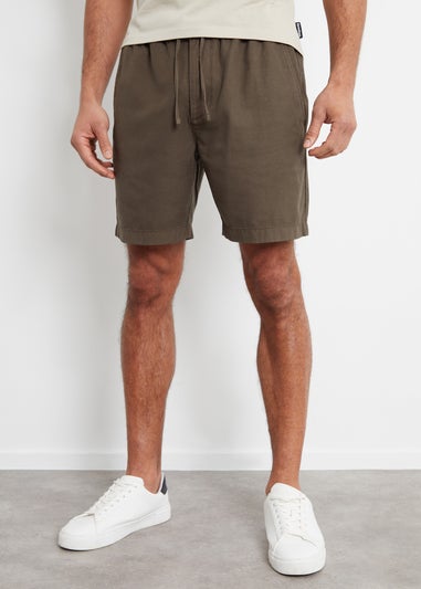 Threadbare Chocolate Lent Cotton Lyocell Jogger Style Shorts