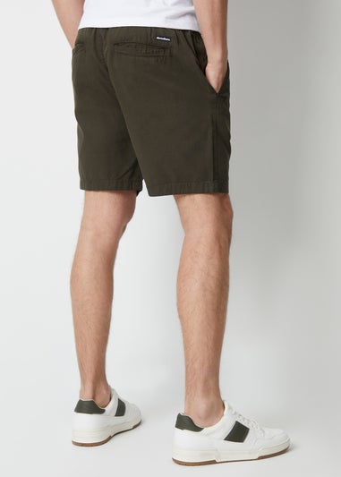 Threadbare Green Cotton Lyocell Jogger Style Shorts