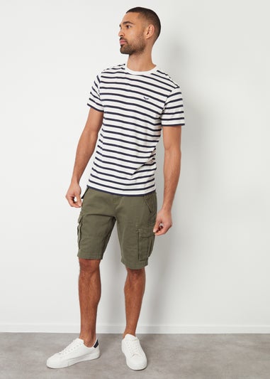 Threadbare Khaki Cotton Twill Utility Cargo Shorts