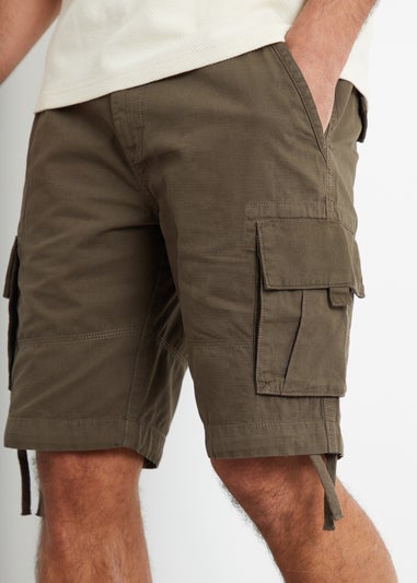 Threadbare Chocolate Cotton Manchester Cargo Shorts