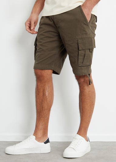 Threadbare Chocolate Cotton Manchester Cargo Shorts