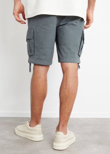 Threadbare Dark Grey Cotton Manchester Cargo Shorts