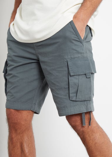 Threadbare Dark Grey Cotton Manchester Cargo Shorts