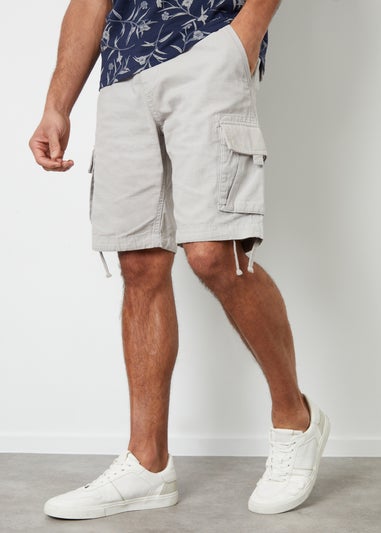 Threadbare White Cotton Cargo Shorts