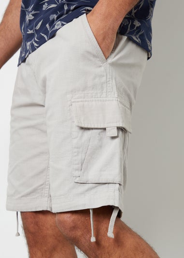 Threadbare White Cotton Cargo Shorts