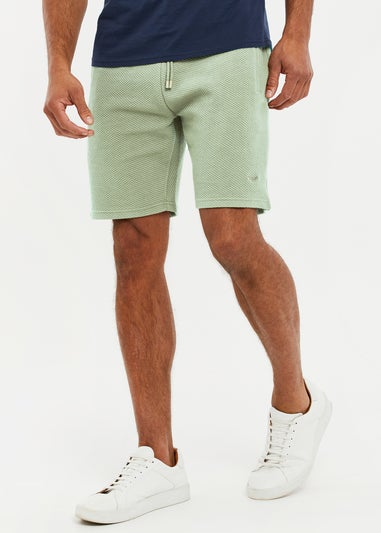 Threadbare Green Fergie Waffle Textured Sweat Shorts