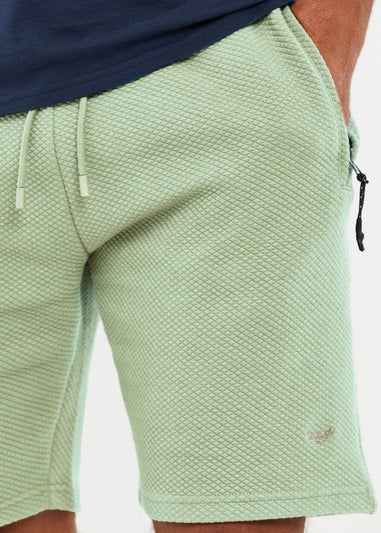 Threadbare Green Fergie Waffle Textured Sweat Shorts