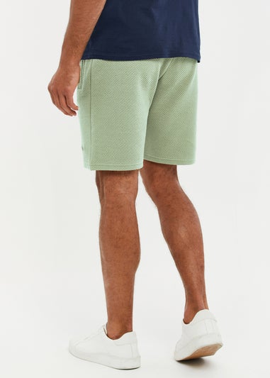 Threadbare Green Fergie Waffle Textured Sweat Shorts