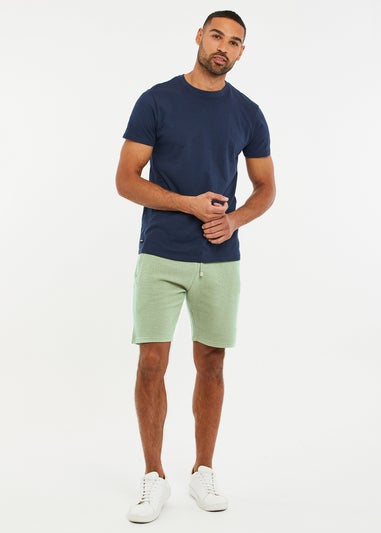 Threadbare Green Fergie Waffle Textured Sweat Shorts