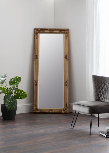 Julian Bowen Gold Palais Lean To Dress Mirror (170 x 70 x 6cm)