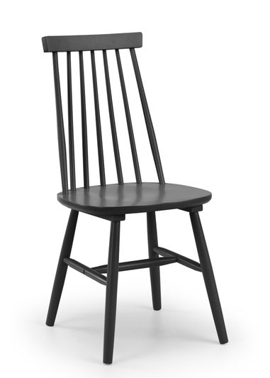 Julian Bowen Black Spindle Back Dining Chairs Set of 2 (92.5 x 44 x 53cm)