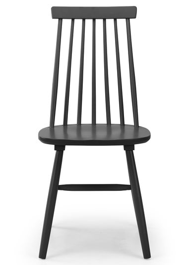 Julian Bowen Black Spindle Back Dining Chairs Set of 2 (92.5 x 44 x 53cm)