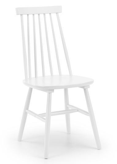 Julian Bowen White Spindle Back Dining Chairs Set of 2  (92.5 x 44 x 53cm)