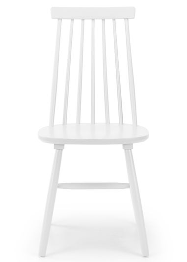 Julian Bowen White Spindle Back Dining Chairs Set of 2  (92.5 x 44 x 53cm)