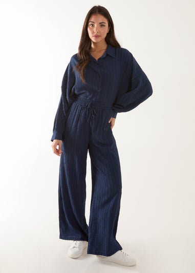 Blue Vanilla Navy Waffle Shirt & Trouser Set