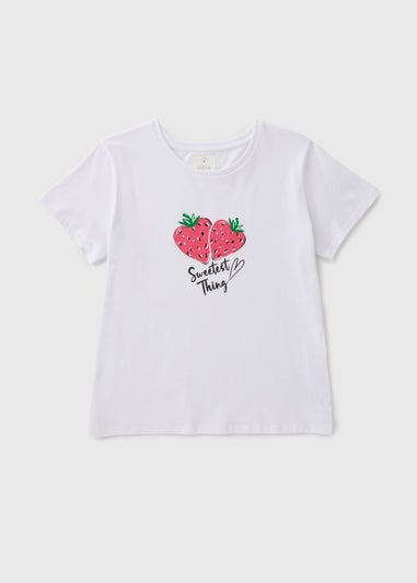 White Strawberry Pyjama Top