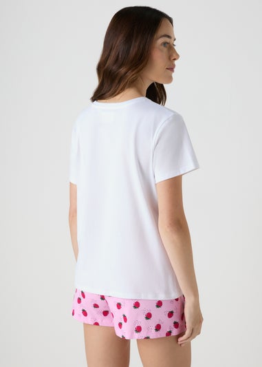 Pink Strawberry Pyjama Shorts