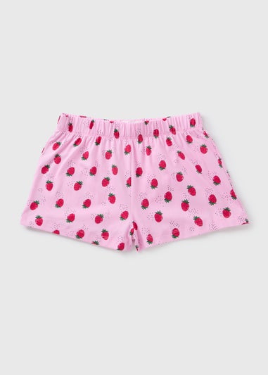 Pink Strawberry Pyjama Shorts