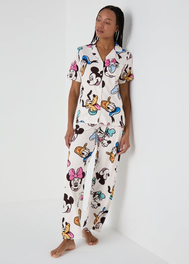 Disney Cream Button Through Pyjama Set