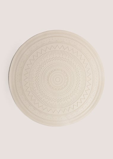 2 Pack Cream Faux Leather Patterned Place Mats