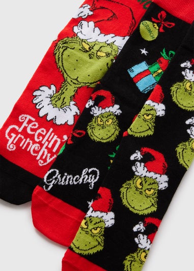 3 Pack Grinch Red Christmas Socks