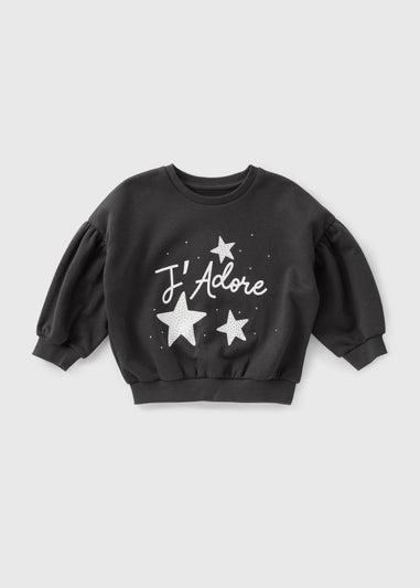 Charcoal Girls J'adore Sweatshirt (1-7yrs)