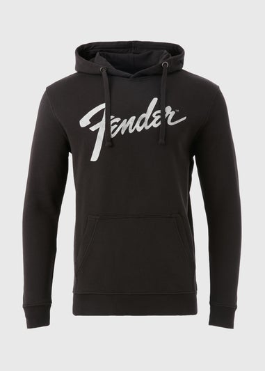 Black Fender Print Hoodie