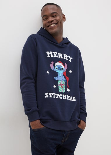 Disney Navy Christmas Stitch Hoodie