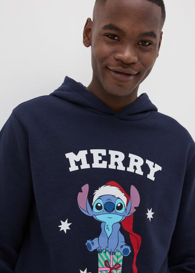 Disney Navy Christmas Stitch Hoodie