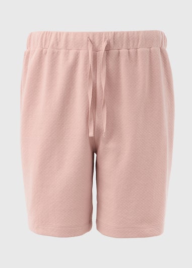 Pink Textured Shorts