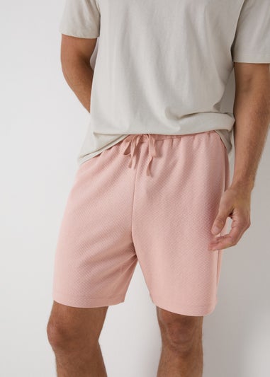 Pink Textured Shorts