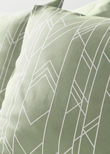 Green Chevron Duvet Set