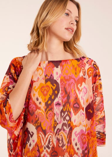 Blue Vanilla Orange Oversized Kimono Top