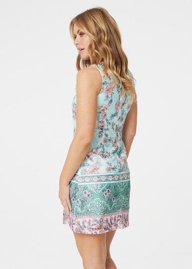 Izabel London Green Floral Lace Mini Shift Dress