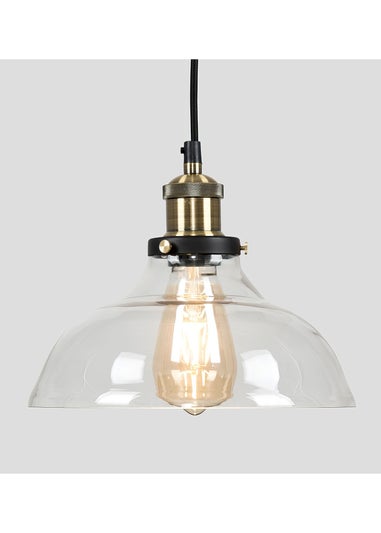 ValueLights Wallace Steampunk Electric Pendant Clear Glass Shade (105.5cm x 24cm x 24cm)