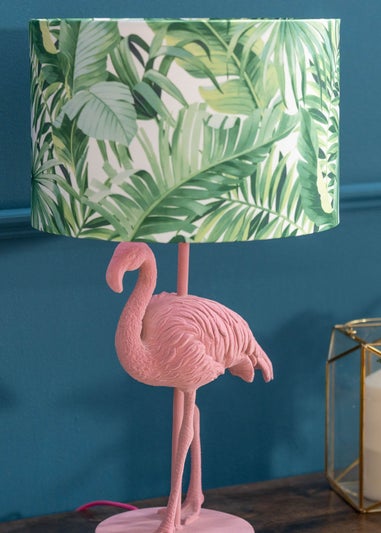 ValueLights Flo Pink Velvet Flamingo Table Lamp (53cm x 30cm x 30cm)