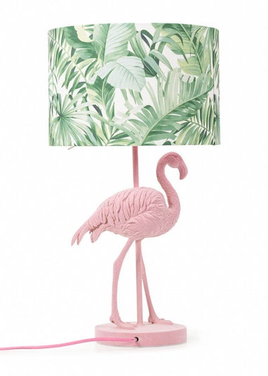 ValueLights Flo Pink Velvet Flamingo Table Lamp (53cm x 30cm x 30cm)